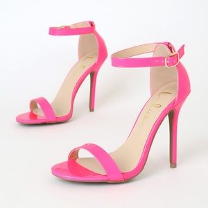 Lulus neon pink ankle strap heels